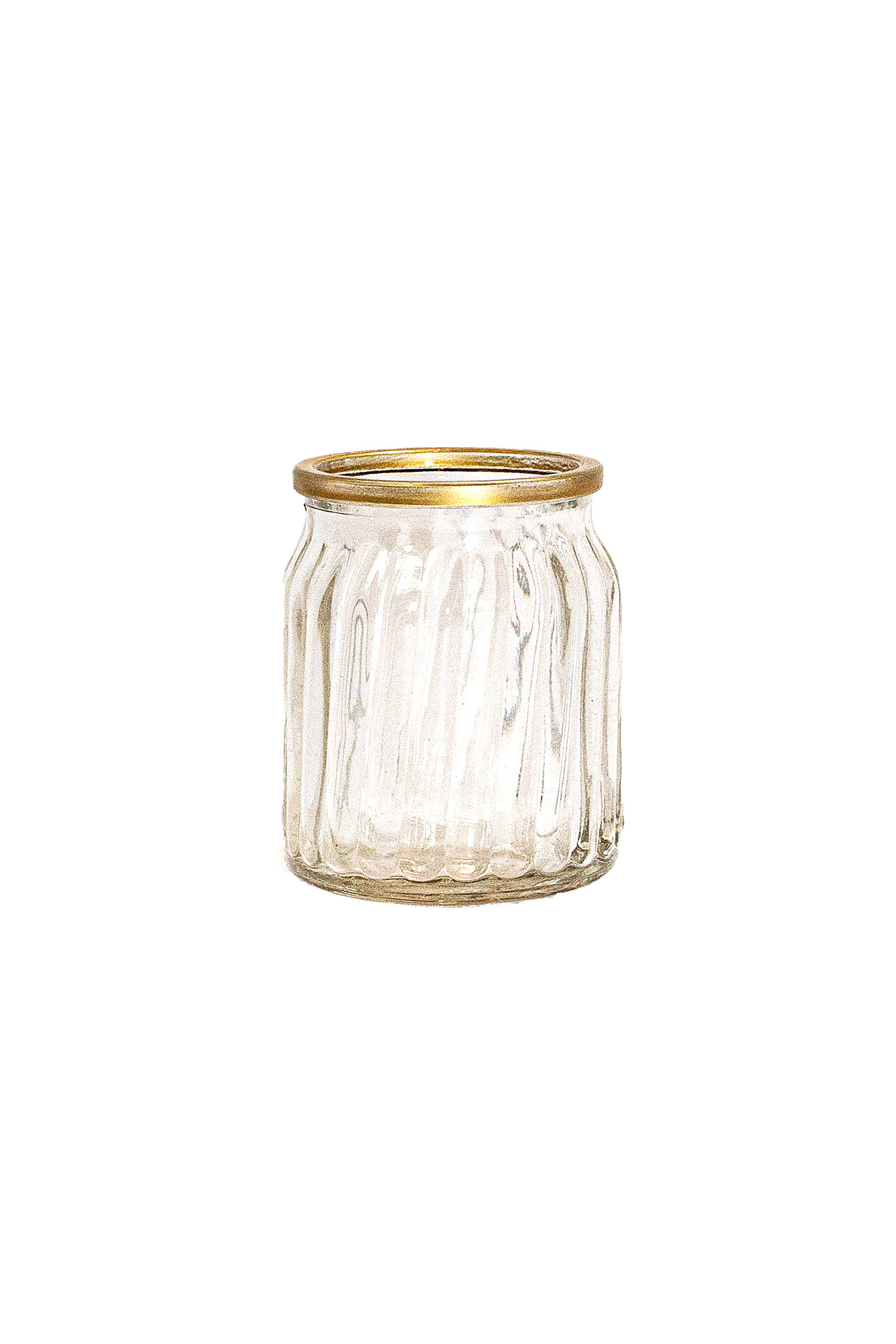 Teelichtglas "Lili" Goldrand Matt