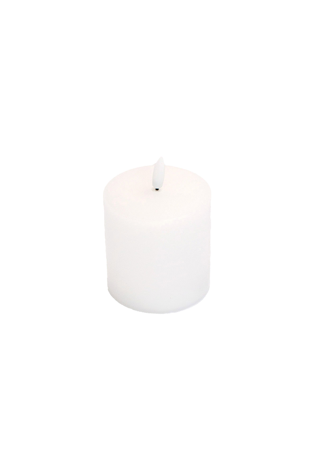 LED Echtwachs Stumpenkerze in reinweiß, klein – Bild 2