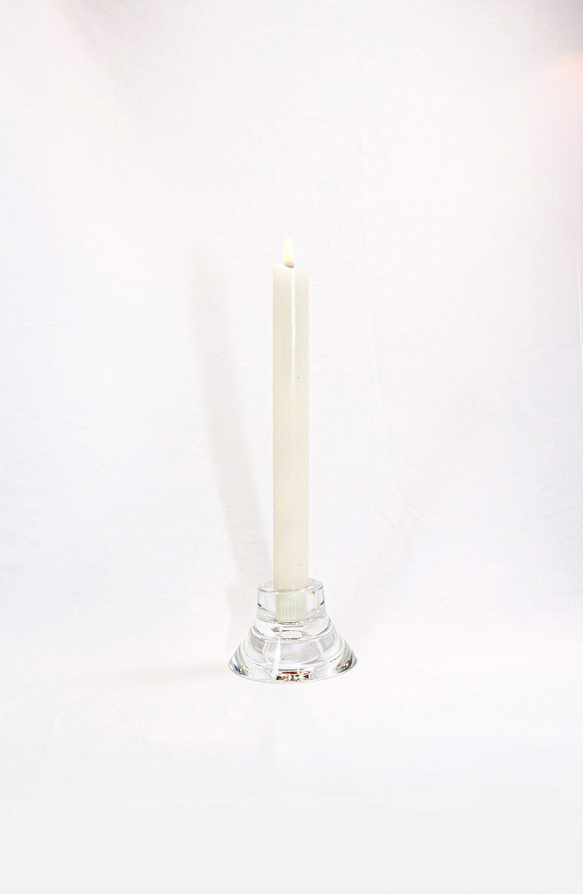 LED Stabkerzen Echtwachs Creme