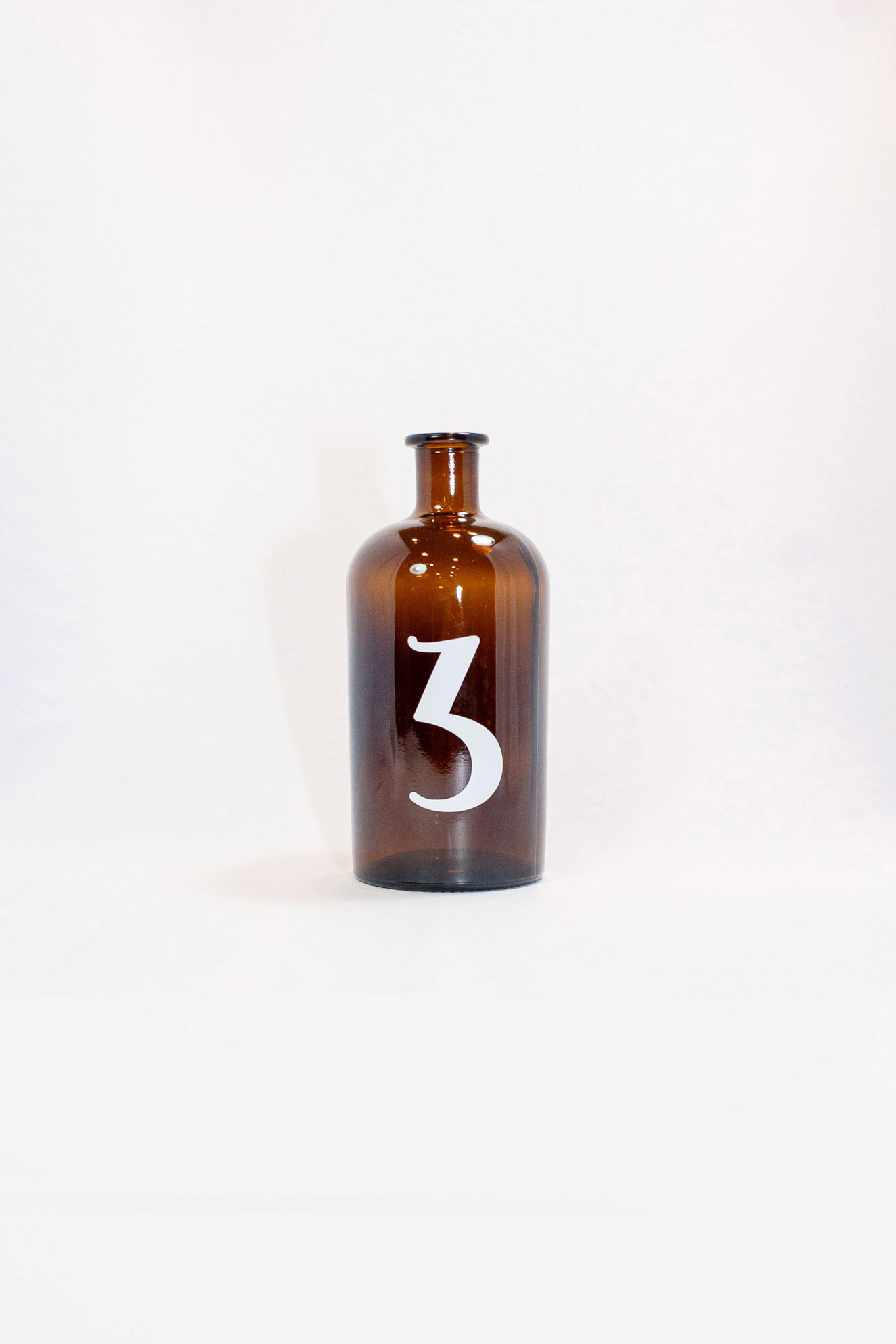 Tischnummer Apothekerflasche mit Zahl