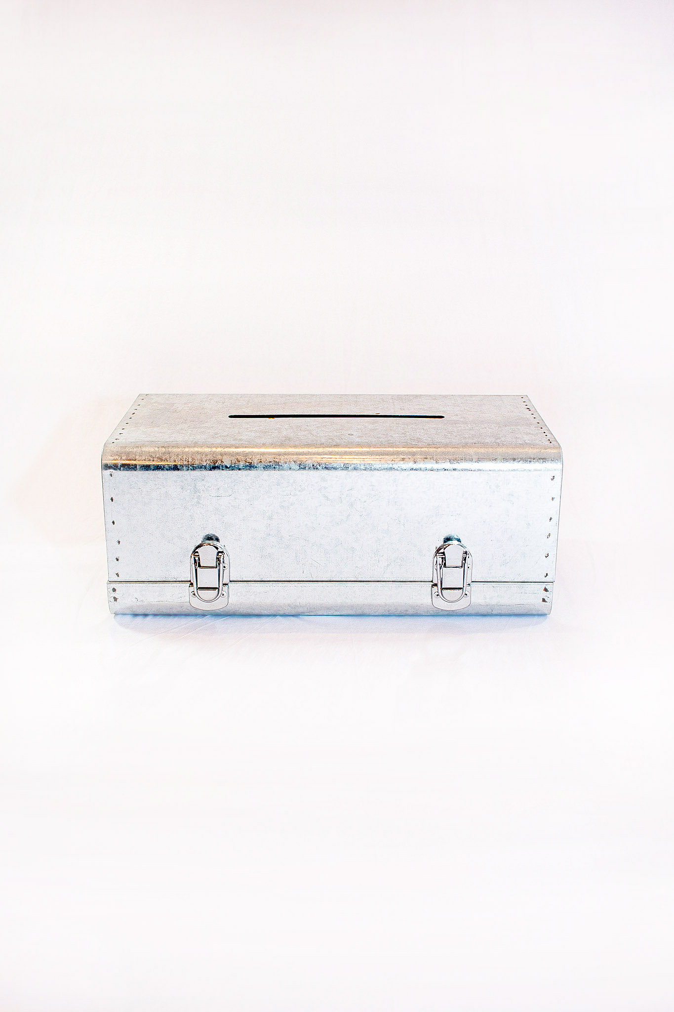 Kartenbox Metall Silber