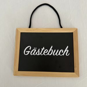 Tafel: Gästebuch