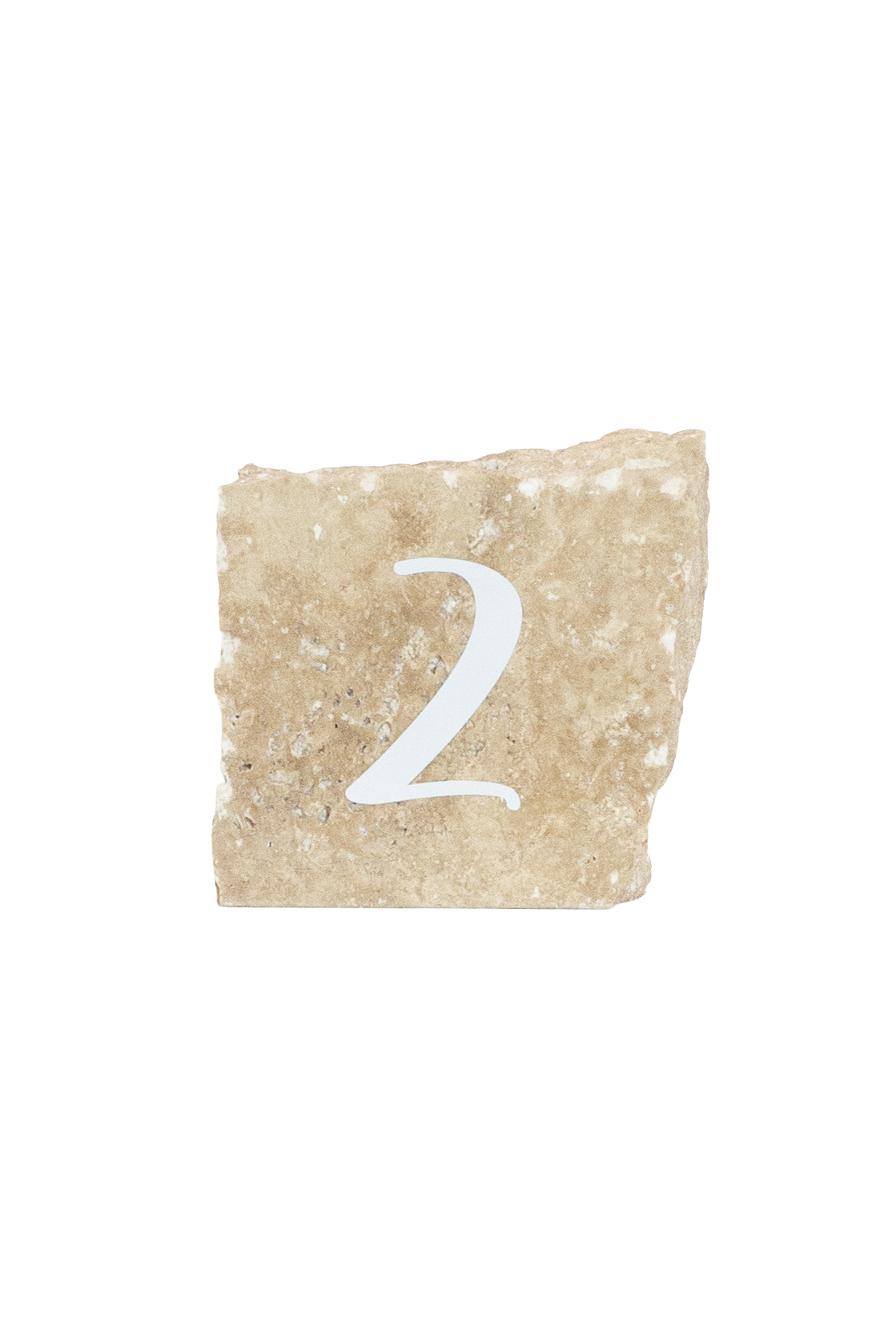 Tischnummer Travertin Stein