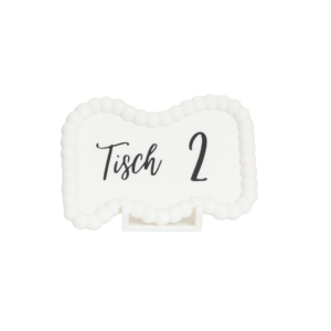 Tischnummer Perlen Weiß