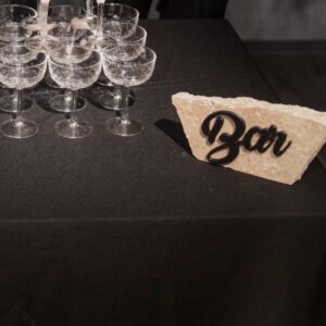 "Bar" Schild Travertin Stein